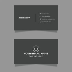 Minimal dark gray business card design template