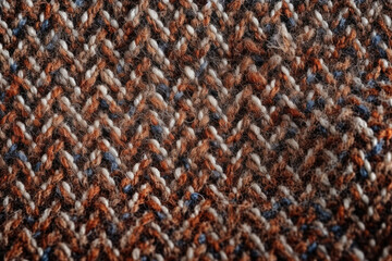 Intricate Patterns and Textures Revealed in a Close-Up Shot of Tweed Fabric