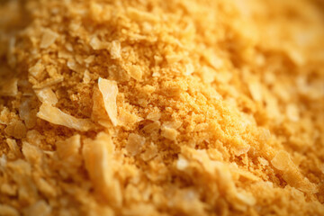 A Close-up Exploration of the Intricate Macro Texture of Bread Crumbs