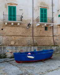 Fototapeta na wymiar The old harbour view in Monopoli Town in Italy