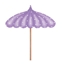 Purple beach umbrella Watercolor.	