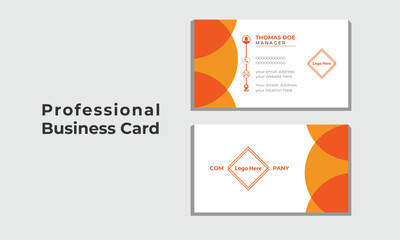 Double-sided creative business card template. Modern and clean  Creative and minimalist Business Card design template.