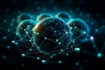 Quantum network concept. Advanced High-Tech Concept: