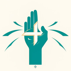 Obraz premium Religious cross, crucifix icon design, generative AI.
