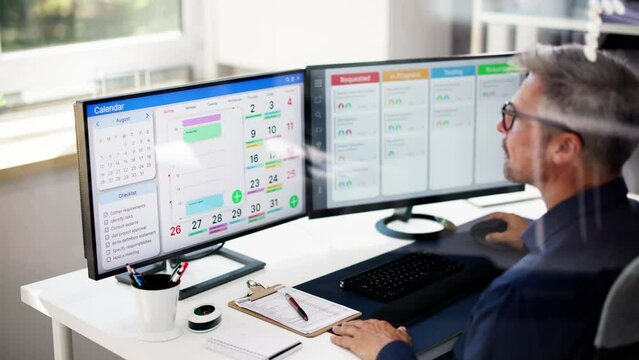 Kanban Project Management Software On Laptop