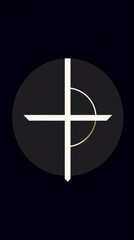 Religious cross, crucifix icon design, generative AI.