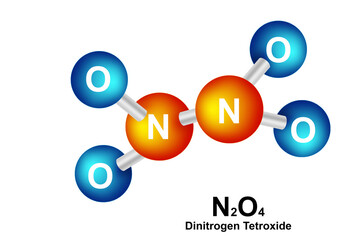 Molecular formula and chemical structure of dinitrogen tetroxide