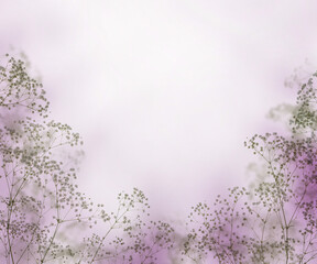 Beautiful nightly fantasy border, light purple background
