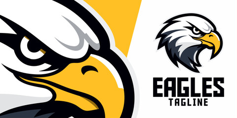 Classic Eagle: Vector Graphic, Logo, Mascot, Illustration for Sport and E-Sport Gaming Teams showcasing an old school eagle Mascot head.
