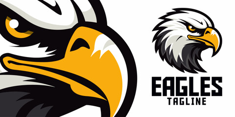 Classic Eagle: Logo, Mascot, Illustration, Vector Graphic designed as a symbol for Sport and E-Sport Gaming Teams with an old school eagle Mascot head.
