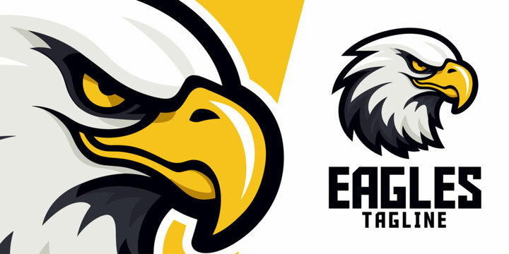 Classic Eagle: Mascot, Illustration, Vector Graphic, Logo tailored for Sport and E-Sport Gaming Teams featuring a nostalgic eagle Mascot head.
