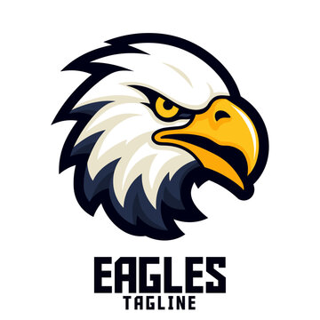Vector Graphic for Sport and E-Sport Gaming Teams: Illustrated Classic Eagle Logo featuring a Mascot Illustration of an old school eagle head.