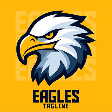 Classic Eagle: Mascot, Illustration, Vector Graphic, Logo for Sport and E-Sport Gaming Teams featuring an old school eagle Mascot head.

