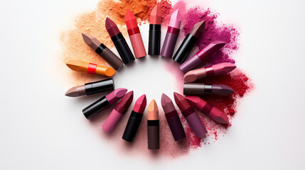 Creative concept photo of cosmetics swatches beauty