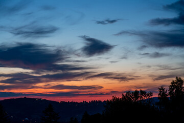 sunset in the mountains