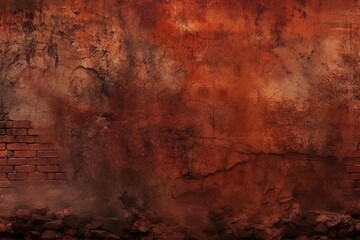 Obraz premium Scary background, old brick wall and floor, concept of horror and halloween. Generative AI