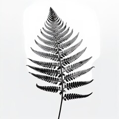 Obraz premium abstraction fern, black and white on white background.