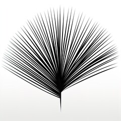 abstraction palm leaves, black and white on white background.