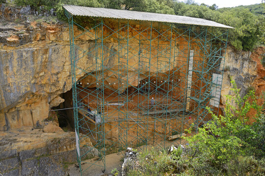 Archaeological Site of Atapuerca. The caves of the Sierra de Atapuerca contain a rich fossil record of the earliest human beings in Europe. World Heritage Site UNESCO, Spain