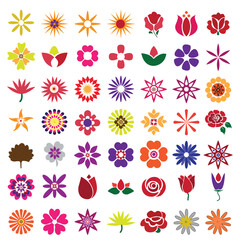 set of flowers
