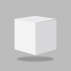 Vector white square box cube package vector illustration