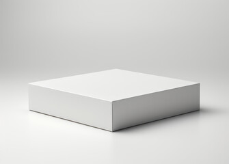 Naklejka premium A white square in an empty white room.