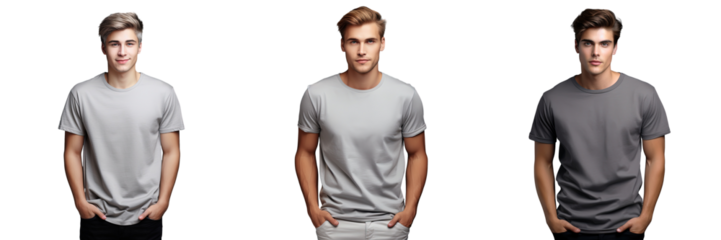 Mock up design featuring a young man wearing a white t shirt