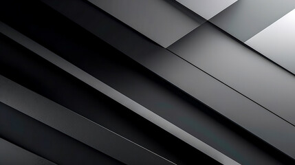 Dark grey banner with geometric shapes, lines, stripes, generative AI.
