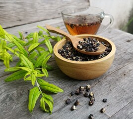 Tea goji berry black wolfberries dried fruit.