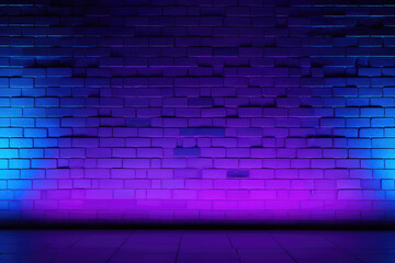 Interior blind wall with pink and blue backlighting