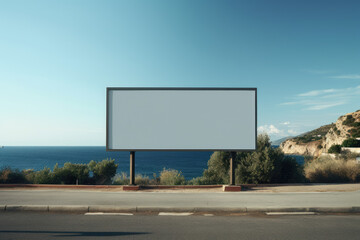 Obraz premium An empty billboard on the side of the road