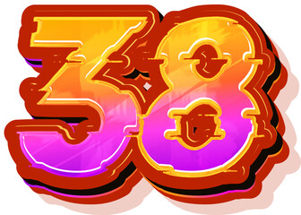3D retro graphic styles numbers