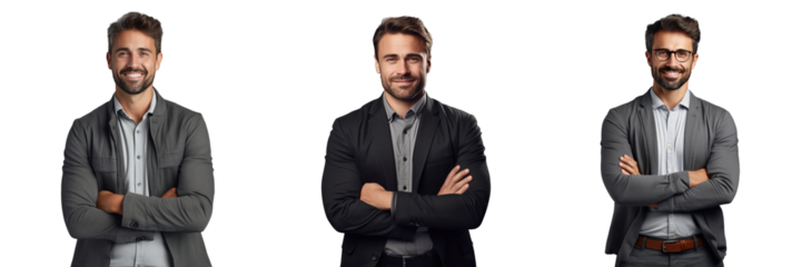 Entrepreneur guy exuding confidence and positivity in a casual outfit isolated on a transparent background