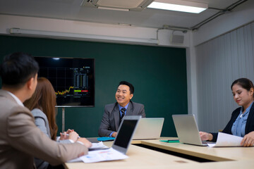 Employees are meeting at office.
