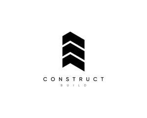 Construction logo design composition for business identity. Modern architecture, planning, structure, building construction vector design symbol.