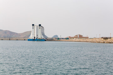 KUMGANGSAN TOURIST REGION, NORTH KOREA - APRIL 29, 2008: Haegumgang Hotel floating on the sea,...