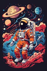 astronaut in space art