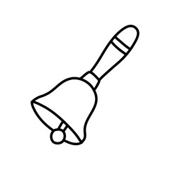 School Bell doodle icon. Hand drawn sketch in vector