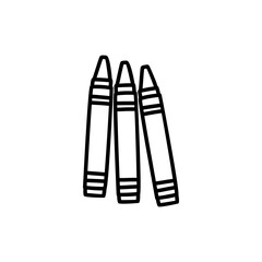 Hand Drawn crayon in doodle style isolated on background
