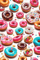 Fototapeta na wymiar colorful donuts pattern
