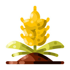 Minimalist Wheat Flat Icon Vector Design and Illustration Template for Creative Projects vector design and illustration template