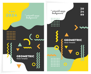 Geometric banner. Set of vector illustrations. Clean style backgrounds