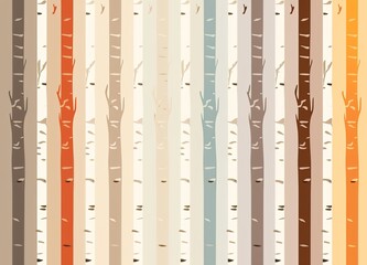 Birch trunk pattern with colored vertical shapes, modern pattern in muted earth, autumnal colors. Fall texture, wallpaper in grey, brown. Seamless.