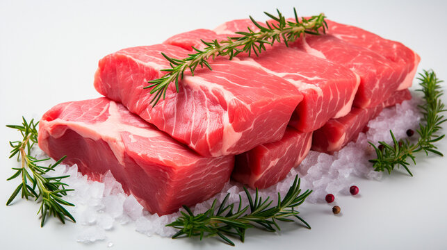 From Farm to Table: Freshest Meat for Flavorful Cooking with rosemary. Generative AI.