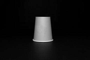 Grey Paper cup, Papercup on black background