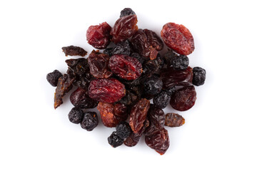 Dried cranberries, cherries and blueberries