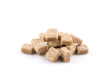 brown sugar cubes isolated