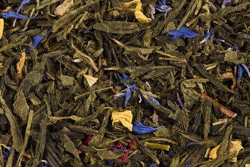 Flavoured green tea isolated