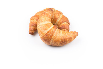 Croissant over white background