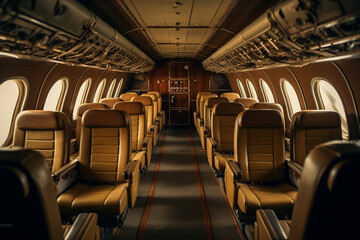 vintage passenger plane cabin